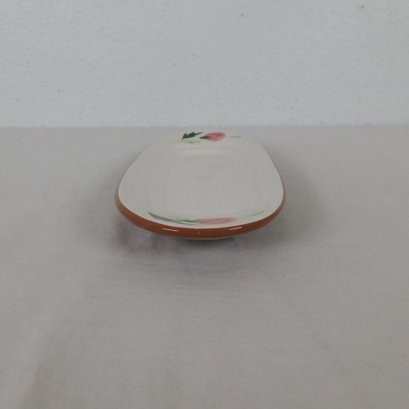 Stangl Pottery Pink Thistle 1/4 lb Covered Butter Dish Vintage FLAW-Small stains - Picture 5 of 12